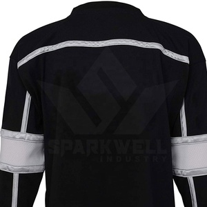 Jersey de Hockey sobre Hielo Negro Personalizado para Hombre, Cuello en V, Manga Larga, Sublimado, Absorbente de Humedad, Patrón 3D, Logotipo Impreso en la Parte Delantera, Ropa Deportiva - Product Image 6