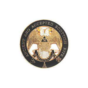 Ancient Accepted Scottish Rite Gold-Plated Enamel Pin Metal Badge Masonic Cast Technique Patriotism Style Art Collectable - Product Image 2
