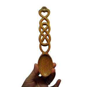 VINTAGE WOOD SPOON WITH ATTRACTIVE HEART SHAPE AND MULTIPLE EXOTIC SHAPES WOODEN SPOON HAND CARVED IN VIETNAM - Product Image 5