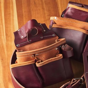 OEM Service Wholesale Cowhide <b>Leather</b> Tooled Bag Lightweight Solid Color Cowhide <b>Leather</b> <b>Tool</b> Bag For Sale - Product Image 2