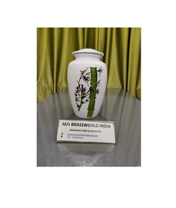 Aluminum <b>Large</b> Burial Hand Painted American Style Adult Funeral <b>Urn</b> BRASSWORLD INDIA - Product Image 1