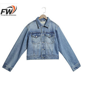 Chaquetas de invierno OEM más vendidas para mujer, chaqueta vaquera negra, chaqueta vaquera de alta calidad a precio económico, chaqueta vaquera lisa de invierno. - Product Image 3