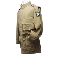 Uniforme en toile kaki pour parachutistes américains de la Seconde Guerre mondiale, respirant, chaud, reproduction de haute qualité pour reconstitutions historiques