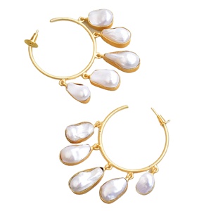 Pendientes de Racimo de Latón Premium, Chapados en Oro, con Piedras Preciosas Auténticas, Acabado de Latón Satinado, Sin Níquel, Duraderos, Perfectos - Product Image 3