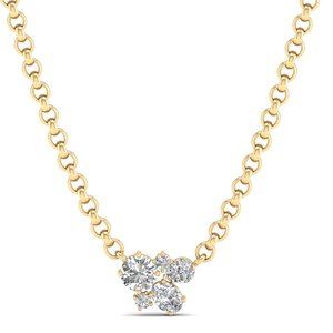 Collar REYES de Plata de Ley 925 de Alta Calidad con Moissanita VVS para Mujer, Chapado en Oro de 14K y 18K, Joyería Fina para Uso Diario - Product Image 5