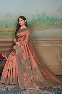 Sari de Seda Banarasi para Mujer, para Bodas y Recepciones, Precio de Fábrica, Cantidad Limitada para Exportación - Product Image 4