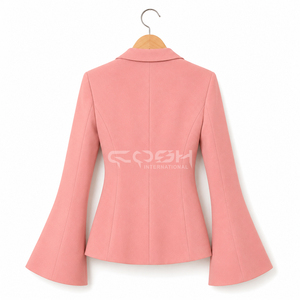 Chaqueta Blazer Rosa Delta Sigma de Cosh International con Mangas Acampanadas, Ropa Griega, Bordado de Hermandad, Chaqueta de Oficina para Mujer - Product Image 4