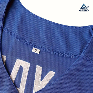 Camiseta de béisbol azul para hombre, corte holgado, cuello en V, manga corta, para todas las estaciones, para deportes y uso casual, actividades al aire libre - Product Image 6
