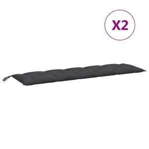 2pcs coussins de banc de jardin en mélange anthracite 70.9 "x 19.7" x 2.8 "oreillers et coussins d'extérieur en tissu - Product Image 4