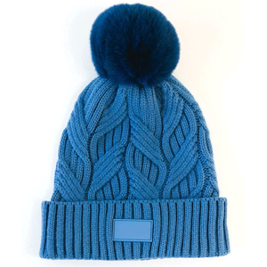 Bonnet d'hiver personnalisé avec logo 2026, pompon, épais, doux, pour l'extérieur, prix de gros, nouvelle arrivée, uni, décontracté, unisexe - Product Image 1