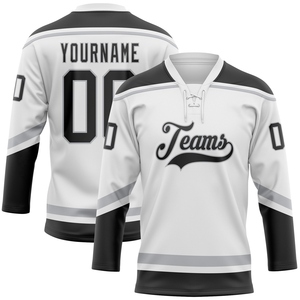 Maillot de hockey personnalisé OMMIZ INDUSTRY bleu poudré et blanc-royal à col lacé, le plus vendu en gros - Product Image 4