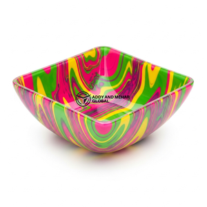 Tazón Decorativo Multicolor para Servir – Tazón Moderno y Artístico para Frutas y Ensaladas, para Mesa de Comedor, Cocina y Hogar Contemporáneo - Product Image 1
