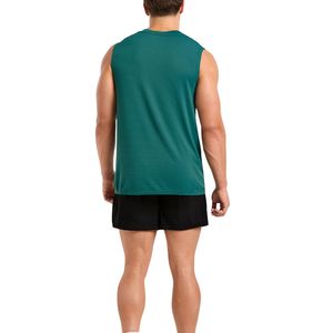 Men Custom Wholesale O Neck Cotton Eco-Friendly UV Protection Gym Tank <b>Top</b> Sleeveless Breathable Fitness Training Vest Street - Product Image 4