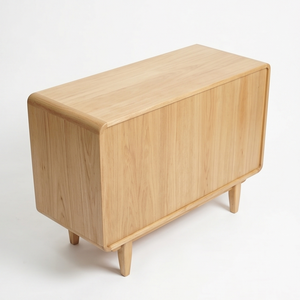 Modern Solid Wood Chest Of <b>Drawers</b> <b>With</b> Rounded Corners And Three <b>Drawers</b> One Cabinet <b>Storage</b> Dresser Scandinavian Design - Product Image 3
