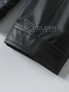 Custom Man's <b>Jacket</b> Stand Collar Vintage Zipper <b>Leather</b> <b>Jacket</b> Outdoor Autumn <b>Long</b> Sleeve PU <b>Leather</b> <b>Jacket</b> - Product Image 4