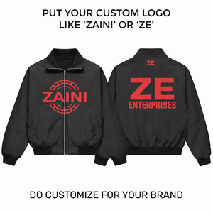 Premium 120 GSM Nylon/Cotton Shell <b>Windbreaker</b> Jacket <b>Black</b> Breathable Windproof Waterproof Custom Printed Logo Front Full-Zip - Product Image 1