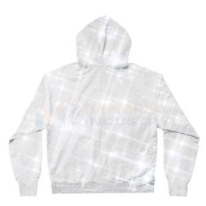 เสื้อฮู้ดดี้ปักโลโก้แบบกำหนดเอง เสื้อฮู้ดดี้ลำลองประดับเพชร เสื้อฮู้ดดี้ผ้าฝ้ายประดับเพชร - Product Image 2