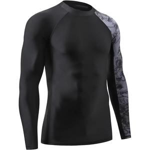 Men's Full Sleeve Rash Guard Sublimation Print Quick Dry Polyester <b>Top</b> Blue <b>Camo</b> Pattern Adult Size - Product Image 4