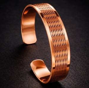 Pure Copper Vintage <b>Engraved</b> Astrological Calendar Seal Open Cuff <b>Bangle</b> Bracelet Carved Ancient Geometric Emblem - Product Image 6