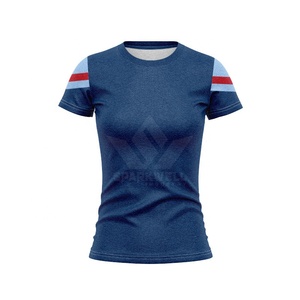 Maillot de rugby sublimé violet pour femme, manches courtes, col rond, imprimé géométrique, évacuation de l'humidité, coupe classique, vêtements de sport pour adulte - Product Image 6