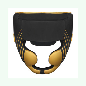 Protector de Cabeza de Boxeo Five B Negro y Dorado, Hecho de Cuero, para Muay Thai, Kickboxing, con Logotipo y Diseño Personalizados, Protector de Cabeza para Combates de UFC - Product Image 1