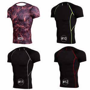 บริการ OEM เสื้อคอมเพรสชั่นผู้ชายน้ำหนักเบา ทรงปกติ ลายเรียบ เป็นมิตรกับสิ่งแวดล้อม ผลิตจากผ้าสแปนเด็กซ์/โพลีเอสเตอร์ คุณภาพสูง ด้านหน้า - Product Image 3