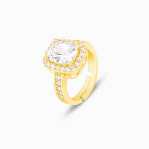 Adjustable <b>Cushion</b> Cut White Stone Lab-grown diamond Halo Ring with Pave Band Elegant <b>Statement</b> Jewelry for Women - Product Image 2