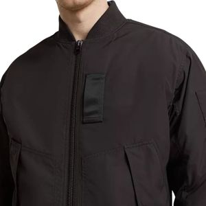 Blouson bomber pour homme, vêtement d'extérieur léger et transitoire, avec tissu lisse, fermeture éclair intégrale sur le devant, détails côtelés et design élégant - Product Image 3