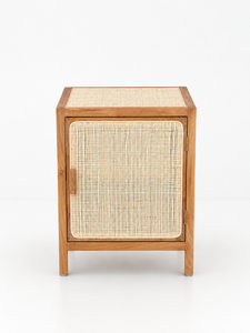 <b>Rattan</b> Nightstand Teak Wood Side Cabinet for Hotel Bedroom Villa Resort Project Hospitality Custom Furniture Wholesale Supplier - Product Image 3
