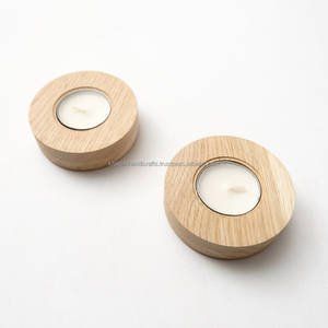 เชิงเทียนทีไลท์แบบเรซินและไม้ผสมทำด้วยมือสไตล์ชนบทสำหรับตกแต่งบ้าน - Product Image 1