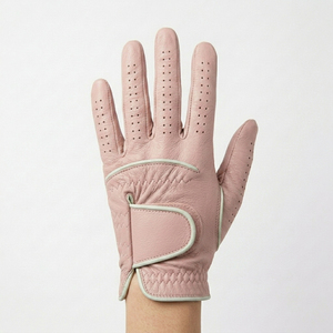 Gants de golf personnalisés pour femmes, en cuir véritable antidérapant, pour droitier, pour le golf en extérieur, bleus, rouges et blancs - Product Image 3