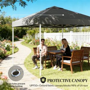 Toldo Plegable Gris Oscuro y Pérgola con Protección Solar para Exteriores - Product Image 2