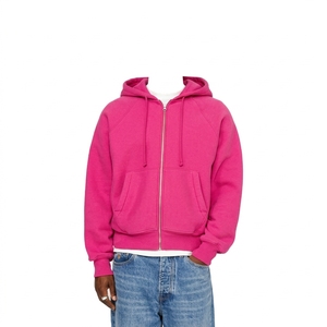 Sudadera con capucha de algodón grueso para hombre, con cremallera completa, estilo oversize, de felpa, para streetwear, con etiqueta privada - Product Image 4