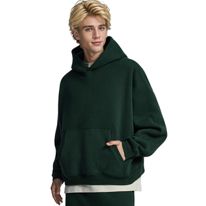 Sweat à capuche unisexe oversize en molleton de coton avec poche kangourou et poignets côtelés – Style minimaliste décontracté pour le quotidien et le streetwear - Product Image 2
