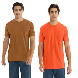 T-shirt à manches courtes pour homme, col rond, coupe classique, couleur unie, 100% coton jersey, sérigraphie, écologique, marron orange - Product Image 1