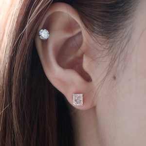 Pendientes Cuadrados de Plata de Ley S925 con Baño de Rodio, Pendientes de Diamantes Moissanite VVS de Lujo Cultivados en Laboratorio para Mujer - Product Image 4