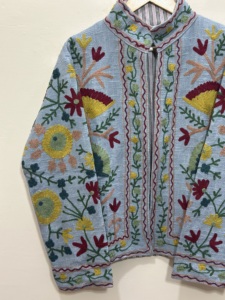 Vintage Embroidered Floral Cotton TNT Jacket Full Sleeve Eco-Friendly Winter Autumn <b>Coat</b> Plus Size Casual Breathable High - Product Image 5