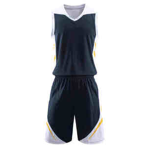 Custom Sublimated Basketball Uniform Set V-Neck Sleeveless Jersey With <b>Elastic</b> Waist Shorts Moisture Wicking 100% Polyester Set - Product Image 1