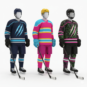 New Style Breathable Quick Dry Ice Hockey Uniform Sets 100% Polyester Customized Options OEM Service High Quality Men's Adult - Product Image 3