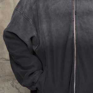 Sweat à capuche décontracté personnalisé avec logo imprimé, effet délavé, en tissu polaire, col à capuche, streetwear de haute qualité - Product Image 5