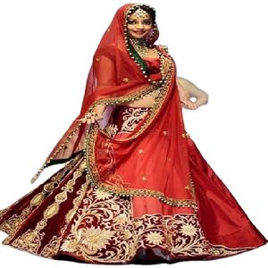 Vestido de novia Lehenga Choli de boda tradicional personalizado adornado a mano con color y tamaño personalizados para ropa de boda - Product Image 1