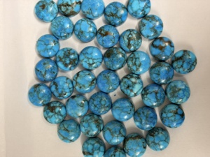 Turquesa Azul Natural de Gran Tamaño, 18mm y 15x20mm, Cabujón Redondo, Corte Ovalado, Piedra Preciosa Suelta para Joyería, Piedra en Bruto Teñida - Product Image 3