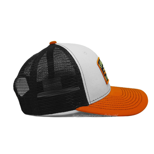 Custom Embroidery Patch Trucker <b>Hat</b> Retro Style Two Tone Cotton Front Mesh Back Cap Structured Mesh <b>Hat</b> Wholesale OEM Factory - Product Image 4