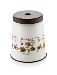 Modern Plastic <b>Stool</b> with Delightful Flowers Design for Home Living Room Furniture - Product Image 3