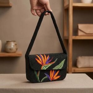Handmade Seed <b>Beaded</b> Embroidered <b>handbag</b> - Product Image 2