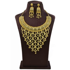 เครื่องประดับแฟชั่นขายส่ง ทอง 14K18K24K ไมครอน ทองคำแท้ สไตล์แอฟริกัน ตุรกี ดูไบ สร้อยคอหนัก ดีไซน์ดั้งเดิม ชุดเครื่องประดับเจ้าสาว - Product Image 1