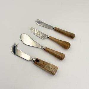 Juego de Cuchillos para Queso de Acero Inoxidable con Mango de Madera, Juego de 4 Cuchillos para Servir Queso - Product Image 5