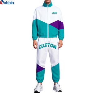 Top Trend Men Outfit Windbreaker Set Windproof Men Custom Polyester Tracksuit <b>Zipper</b> <b>Jacket</b> and Pants Windbreaker Sets - Product Image 1