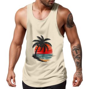 Hot Sale 2026 <b>Men</b> Gym Sublimation Tank Top Sleeveless t Shirt <b>Vest</b> Custom Print Top Quick Dry <b>Running</b> Casual Summer Gradient Top - Product Image 1