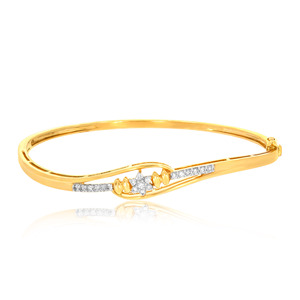 Bracelet en or jaune 18 carats avec diamants et motif floral pour femmes - Product Image 1